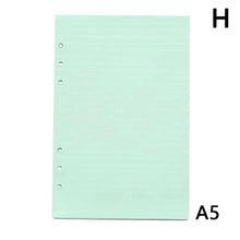 Load image into Gallery viewer, 6holes A5 A6 Fashion Colorful  filler papers Loose-Leaf Notebook Accessories Solid Color Planner Inners Filler Papers 40 sheets