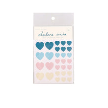 Load image into Gallery viewer, Mohamm 3pcs Candy Color Big and Small Heart Kawaii cute Washi Stickers School&amp;Office Supplies