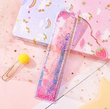 Load image into Gallery viewer, 1 pcs/lot Oil flow sand bookmark rulers Kawaii laser girl drawing template lace Sewing Ruler stationery office school