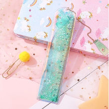 Load image into Gallery viewer, 1 pcs/lot Oil flow sand bookmark rulers Kawaii laser girl drawing template lace Sewing Ruler stationery office school